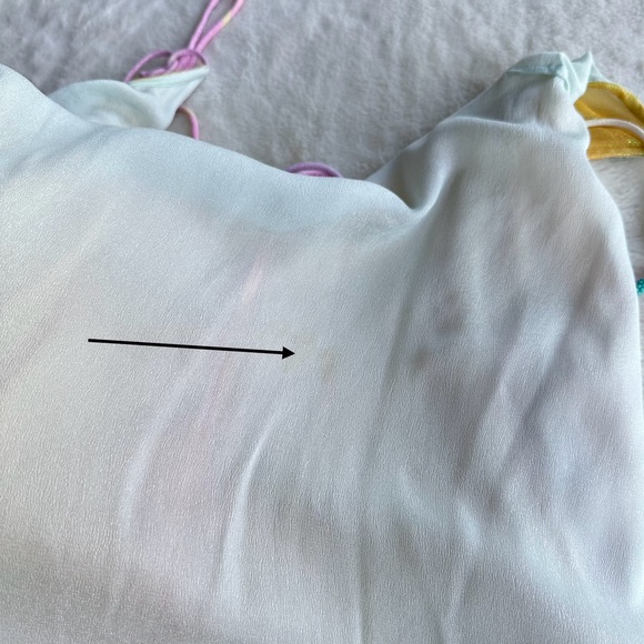 Rococo Sand Zale V-neck Yellow Blue A-Line Maxi Dress S - Picture 13 of 15